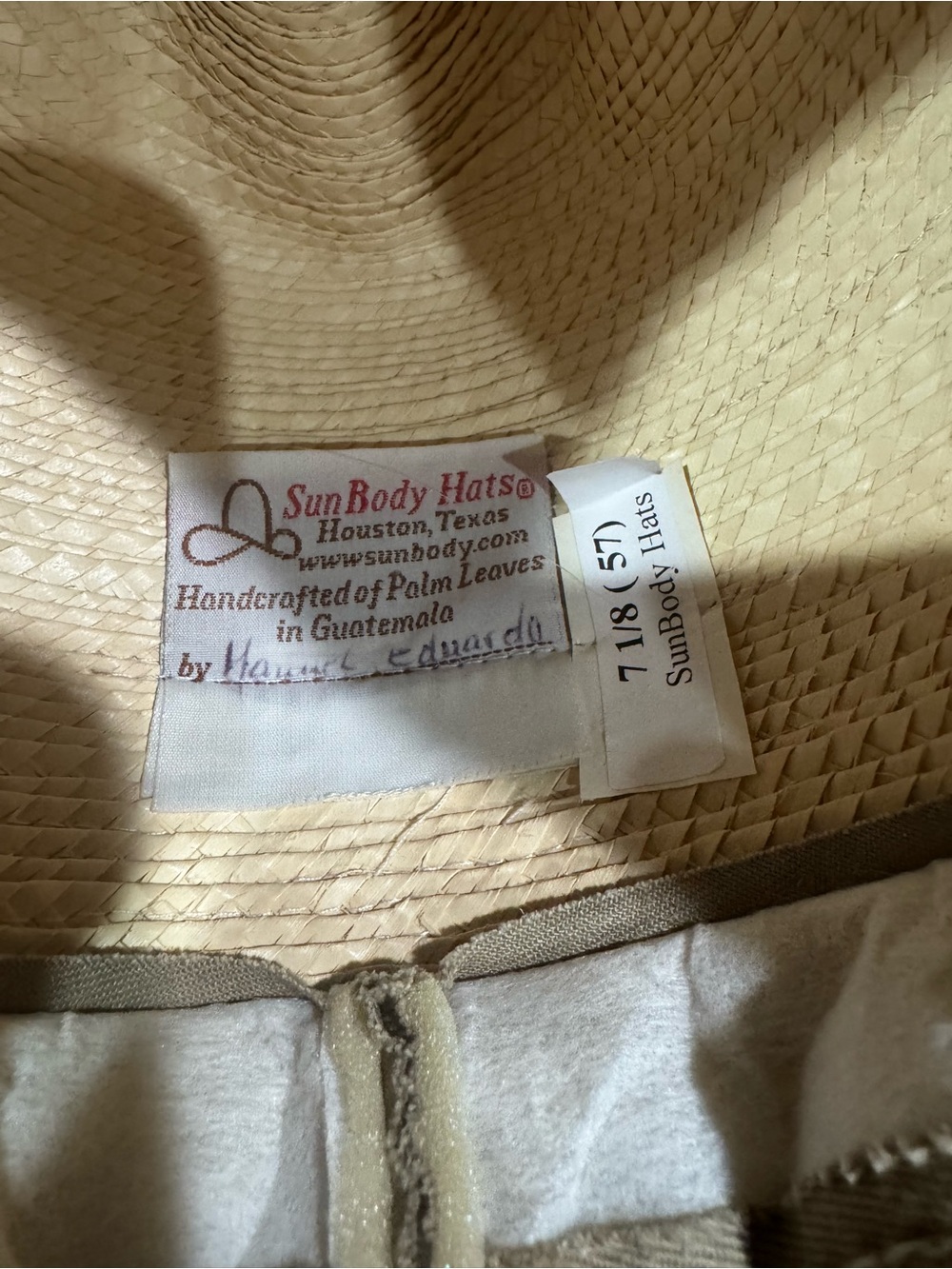 Sunbody hats palm leaf open road style fedora size 7 1/8 - Picture 5 of 5